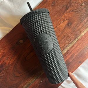 Matte black Starbucks reusable cup